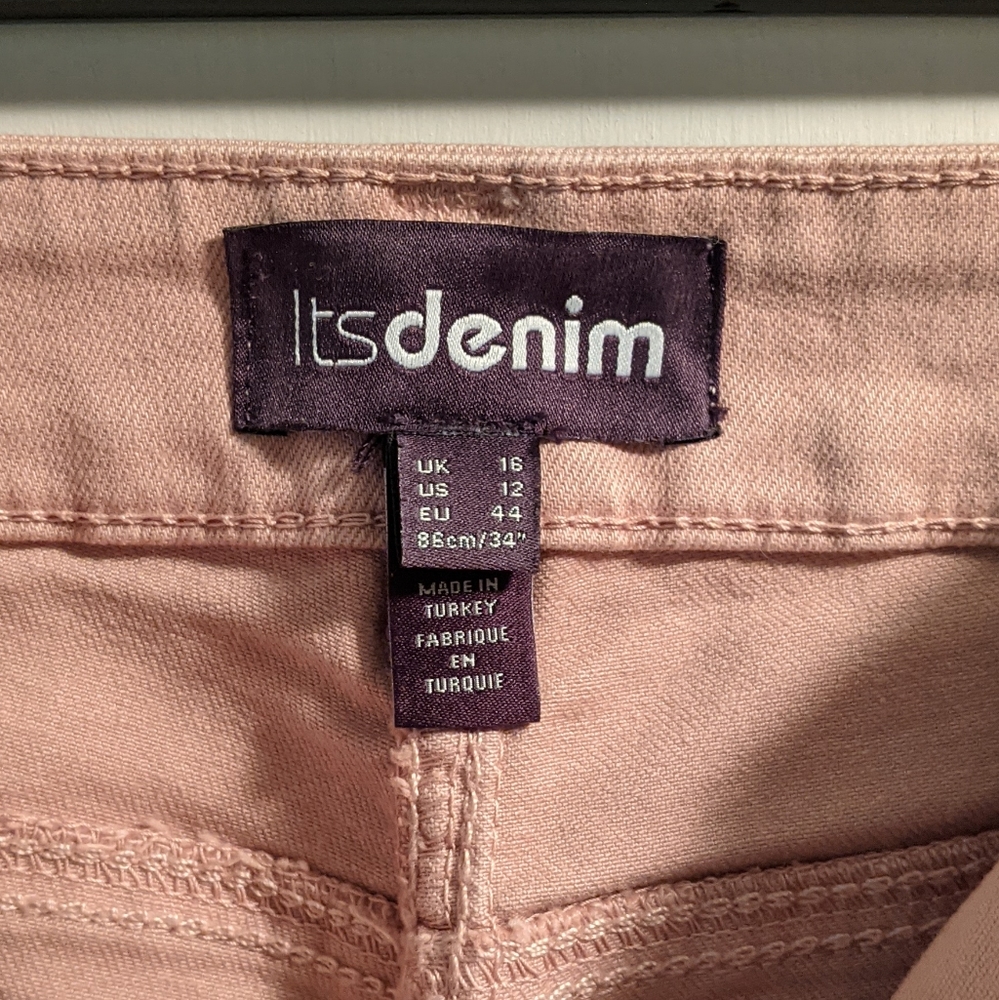 Long Tall Sally Straight Leg Jeans in Dusty Pink, sz 12T - Picture 4 of 6